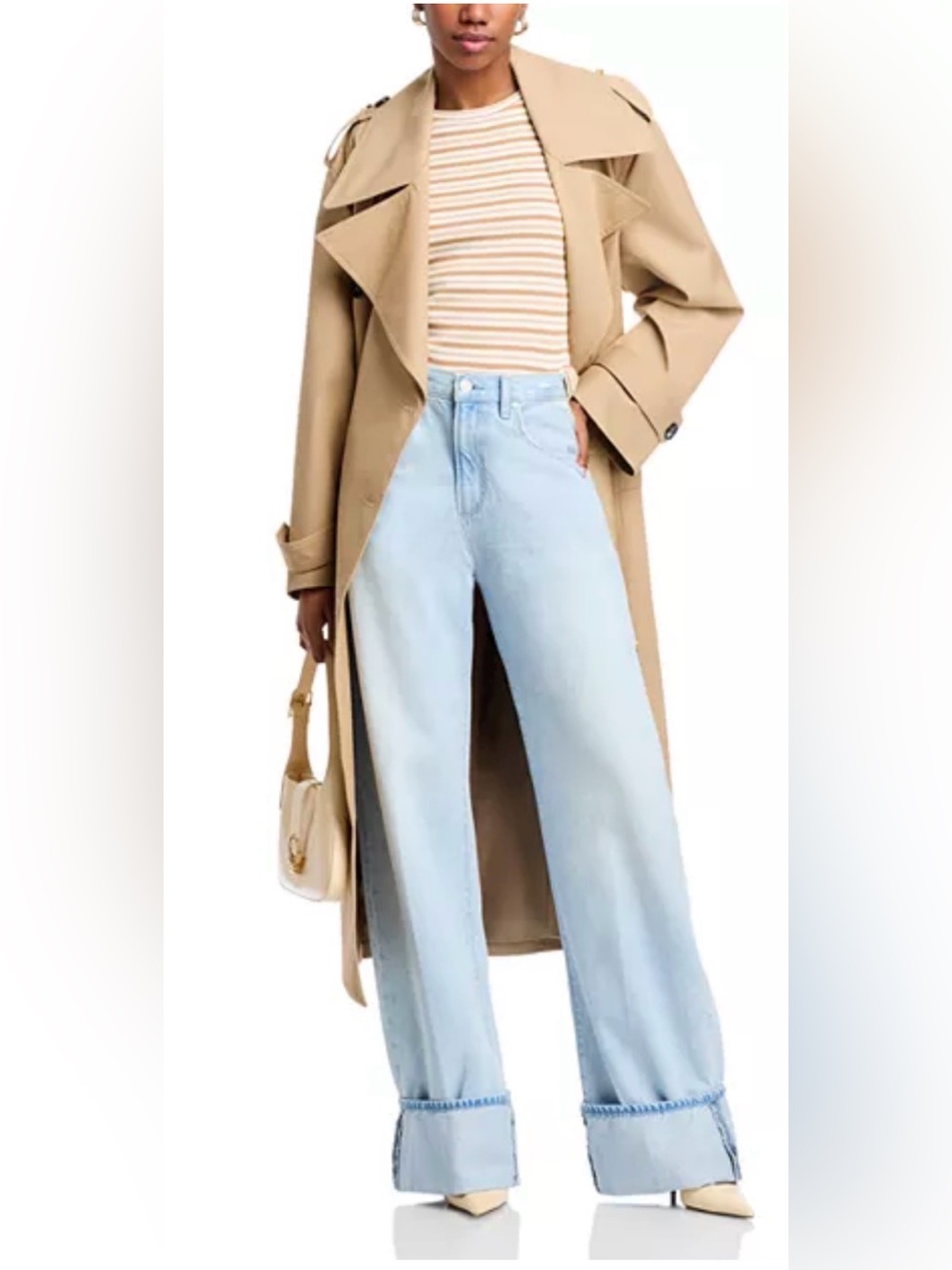 PAIGE Arellia Light Blue Wide Leg High-Rise Jeans